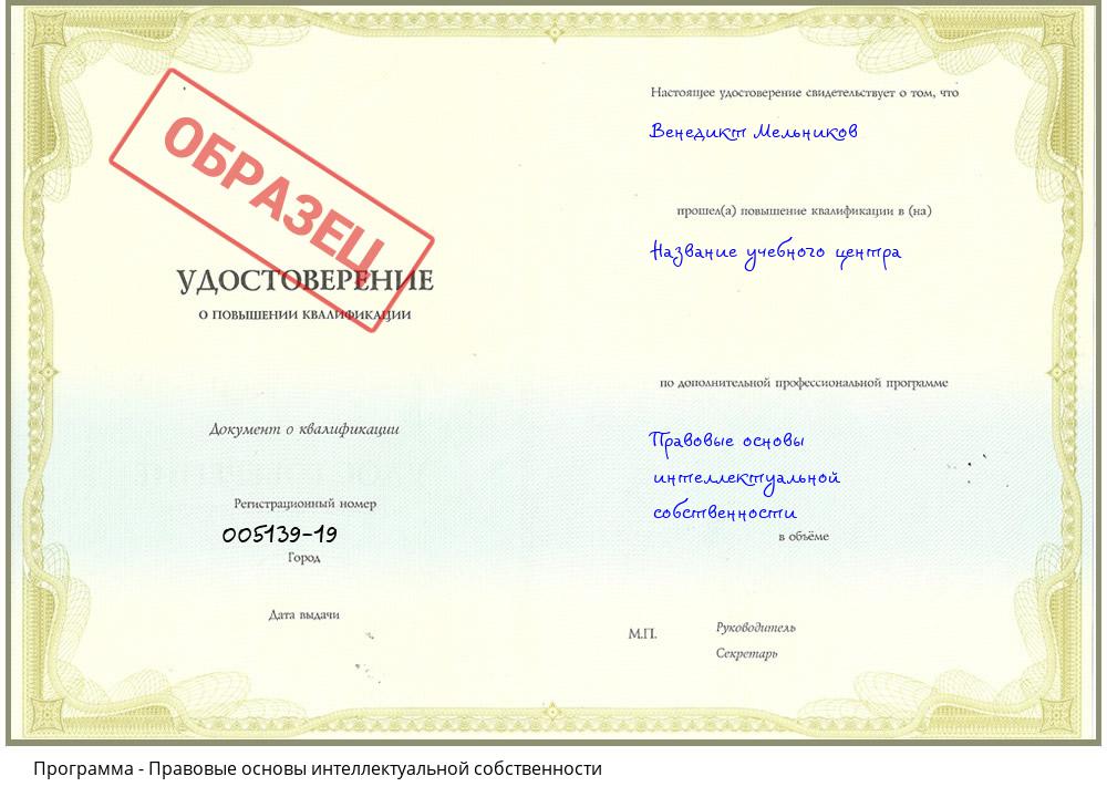 Правовые основы интеллектуальной собственности Ханты-Мансийск