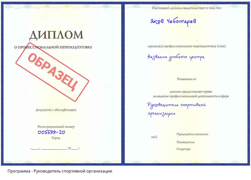 Руководитель спортивной организации Ханты-Мансийск